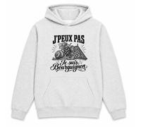 Planetee Sweat à Capuche J’Peux Pas Je suis Bourguignon | Hoodie en Molleton Gratté 280 g/m² Gris Chiné avec Poche Kangourou | Unisexe XS à 5XL | Cadeau Anniversaire
