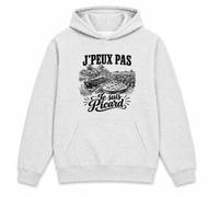 Planetee Sweat à Capuche J’Peux Pas Je suis Picard | Hoodie en Molleton Gratté 280 g/m² Gris Chiné avec Poche Kangourou | Unisexe XS à 5XL | Cadeau Anniversaire
