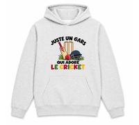 Planetee Sweat à Capuche Juste Un Gars Qui Adore Le Cricket | Hoodie en Molleton Gratté 280 g/m² Gris Chiné avec Poche Kangourou | Unisexe XS à 5XL | Cadeau Joueur de Cricket Anniversaire