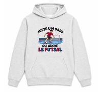 Planetee Sweat à Capuche Juste Un Gars Qui Adore Le Futsal | Hoodie en Molleton Gratté 280 g/m² Gris Chiné avec Poche Kangourou | Unisexe XS à 5XL | Cadeau Joueur de Futsal Anniversaire