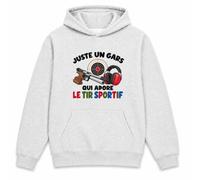 Planetee Sweat à Capuche Juste Un Gars Qui Adore Le tir Sportif | Hoodie en Molleton Gratté 280 g/m² Gris Chiné avec Poche Kangourou | Unisexe XS à 5XL | Cadeau Tireur Anniversaire