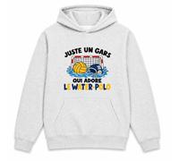 Planetee Sweat à Capuche Juste Un Gars Qui Adore Le Water-Polo | Hoodie en Molleton Gratté 280 g/m² Gris Chiné avec Poche Kangourou | Unisexe XS à 5XL | Cadeau Joueur de Water-Polo Anniversaire