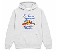 Planetee Sweat à Capuche La Chanson française, Toujours Une Bonne idée | Hoodie en Molleton Gratté 280 g/m² Gris Chiné avec Poche Kangourou | Unisexe XS à 5XL | Cadeau Chanteur Chanteuse Anniversaire