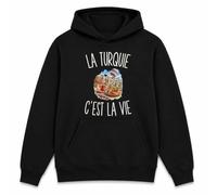Planetee Sweat à Capuche La Turquie c’est la Vie | Hoodie en Molleton Gratté 280 g/m² Noir avec Poche Kangourou | Unisexe XS à 5XL | Cadeau Turc Turque Anniversaire