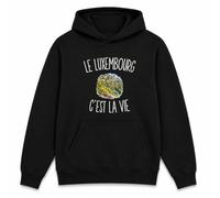 Planetee Sweat à Capuche Le Luxembourg c’est la Vie | Hoodie en Molleton Gratté 280 g/m² Noir avec Poche Kangourou | Unisexe XS à 5XL | Cadeau Luxembourgeois Luxembourgeoise Anniversaire