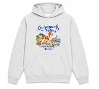 Planetee Sweat à Capuche Les épagneuls bretons, Mon Animal Totem | Hoodie en Molleton Gratté 280 g/m² Gris Chiné avec Poche Kangourou | Unisexe XS à 5XL | Cadeau Propriétaire de Chien Anniversaire