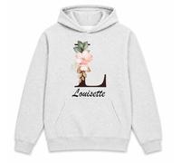 Planetee Sweat à Capuche Louisette | Hoodie en Molleton Gratté 280 g/m² Gris Chiné avec Poche Kangourou | Unisexe XS à 5XL | Cadeau Anniversaire
