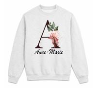 Planetee Sweat Gris Chiné Anne-Marie | Molleton Gratté 260 g/m² Col Rond Unisexe XS à 5XL | Pull Sweatshirt Hiver Quotidien | Cadeau Homme Femme Anniversaire Noël