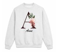 Planetee Sweat Gris Chiné Anne | Molleton Gratté 260 g/m² Col Rond Unisexe XS à 5XL | Pull Sweatshirt Hiver Quotidien | Cadeau Homme Femme Anniversaire Noël