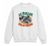 Planetee Sweat Gris Chiné Le Roller C'est ma thérapie | Molleton Gratté 260 g/m² Col Rond Unisexe Taille XS | Pull Sweatshirt Hiver Quotidien | Cadeau Homme Femme Anniversaire Noël