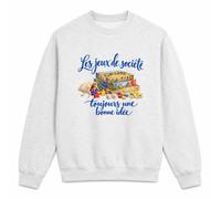 Planetee Sweat Gris Chiné Les Jeux de société, Toujours Une Bonne idée | Molleton Gratté 260 g/m² Col Rond Unisexe XS à 5XL | Pull Sweatshirt Hiver Quotidien