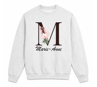 Planetee Sweat Gris Chiné Marie-Anne | Molleton Gratté 260 g/m² Col Rond Unisexe XS à 5XL | Pull Sweatshirt Hiver Quotidien | Cadeau Homme Femme Anniversaire Noël