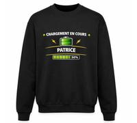 Planetee Sweat Noir Chargement en Cours Patrice 50% | Molleton Gratté 260 g/m² Col Rond Unisexe XS à 5XL | Pull Sweatshirt Hiver Quotidien | Cadeau Gamer Gameuse Homme Femme Anniversaire Noël