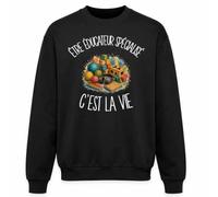 Planetee Sweat Noir Être éducateur spécialisé C'est la Vie | Molleton Gratté 260 g/m² Col Rond Unisexe XS à 5XL | Pull Sweatshirt Hiver Quotidien