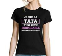 Planetee T-Shirt Famille Tata d'une nièce Formidable