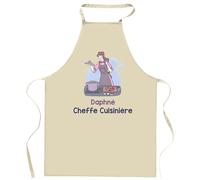 Planetee Tablier Daphné Cheffe Cuisinière | Cadeau original Prénom pour Cuisinière | Vêtement Blouse protection pour Cuisine