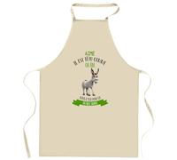 Planetee Tablier de Cuisine Aimé il est têtu comme un âne mais c'est pour ça qu'on l'adore | Coton 90 × 60 cm Cou Ajustable Nouage dans le Dos | Pâtisserie Barbecue Atelier