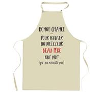 Planetee Tablier de cuisine Beau-Père Ca n'existe pas | Cadeau Original Humour pour Cuisinier et Cuisinière Vêtement Blouse de protection Barbecue Jardinage Tablier de Travail Tâches ménagères