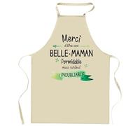 Planetee Tablier de cuisine Belle-Maman Merci Inoubliable Femme | Cadeau Fête des Mères Maman Cuisinière Vêtement Blouse de protection Barbecue Jardinage Tablier de Travail Tâches ménagères