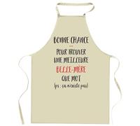 Planetee Tablier de cuisine Belle-Mère ça n'existe pas | Cadeau Original Humour pour Cuisinière Vêtement Blouse de protection Barbecue Jardinage Tablier de Travail Tâches ménagères