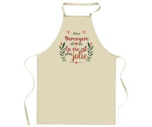 Planetee Tablier de cuisine Bérengère la vie est plus jolie | Tablier jardinage et tâches ménagères Cadeau Fête des Mères Anniversaire Soeur Noël Tata Marraine