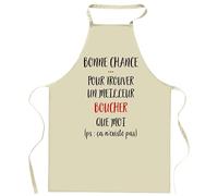 Planetee Tablier de cuisine Boucher Ca n'existe pas | Cadeau Original Humour pour Cuisinier et Cuisinière Vêtement Blouse de protection Barbecue Jardinage Tablier de Travail Tâches ménagères