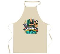Planetee Tablier de Cuisine Chanteuse C'est juste la Meilleure Métier | Coton 90 × 60 cm Cou Ajustable Nouage dans le Dos | Pâtisserie Barbecue Atelier | Cadeau Homme Femme Fête des Pères