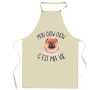 Planetee Tablier de cuisine chow-chow C'est la vie | Cadeau Original Humour pour Cuisinier et Cuisinière Vêtement Blouse de protection Barbecue Jardinage Tablier de Travail Tâches ménagères