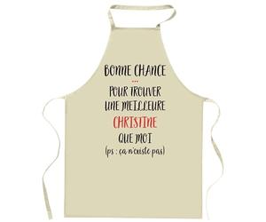 Planetee Tablier de cuisine Christine ça n'existe pas | Cadeau Original Humour pour Cuisinière Vêtement Blouse de protection Barbecue Jardinage Tablier de Travail Tâches ménagères