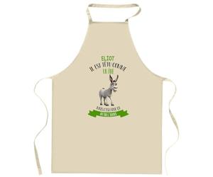 Planetee Tablier de Cuisine Eliot il est têtu comme un âne mais c'est pour ça qu'on l'adore Png support | Coton 90 × 60 cm Cou Ajustable Nouage dans le Dos | Pâtisserie Barbecue Atelier