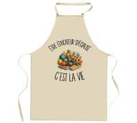Planetee Tablier de Cuisine Être éducateur spécialisé c'est la vie | Coton 90 × 60 cm Cou Ajustable Nouage dans le Dos | Pâtisserie Barbecue Atelier