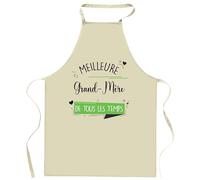 Planetee Tablier de cuisine Grand-Mère Meilleure de tous les temps | Cadeau Original Humour pour Cuisinière Vêtement Blouse de protection Barbecue Jardinage Tablier de Travail Tâches ménagères