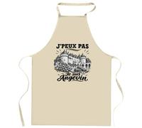 Planetee Tablier de Cuisine J’peux pas je suis Angevin | Coton 90 × 60 cm Cou Ajustable Nouage dans le Dos | Pâtisserie Barbecue Atelier | Cadeau Homme Femme Fête des Pères