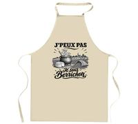 Planetee Tablier de Cuisine J’peux pas je suis Berrichon | Coton 90 × 60 cm Cou Ajustable Nouage dans le Dos | Pâtisserie Barbecue Atelier | Cadeau Homme Femme Fête des Pères