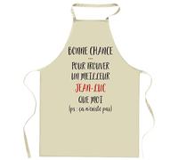 Planetee Tablier de cuisine Jean-Luc Ca n'existe pas | Cadeau Original Humour pour Cuisinier et Cuisinière Vêtement Blouse de protection Barbecue Jardinage Tablier de Travail Tâches ménagères