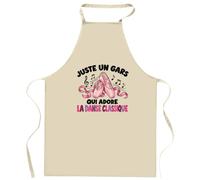Planetee Tablier de Cuisine Juste un gars qui adore la danse classique | Coton 90 × 60 cm Cou Ajustable Nouage dans le Dos | Pâtisserie Barbecue Atelier | Cadeau Danseur Homme Femme Fête des Pères