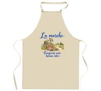 Planetee Tablier de Cuisine La marche, toujours une bonne idée | Coton 90 × 60 cm Cou Ajustable Nouage dans le Dos | Pâtisserie Barbecue Atelier | Cadeau Marcheur Marcheuse Homme Femme Fête des Pères