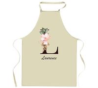 Planetee Tablier de cuisine Laurence Lettre | Cadeau Femme pour Cuisinière Vêtement Blouse de protection Barbecue Jardinage Tablier de Travail Tâches ménagères