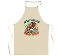 Planetee Tablier de Cuisine Le saut d'obstacles c'est ma thérapie | Coton 90 × 60 cm Cou Ajustable Nouage dans le Dos | Pâtisserie Barbecue Atelier | Cadeau Homme Femme Fête des Pères