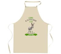 Planetee Tablier de Cuisine Lionel il est têtu comme un âne mais c'est pour ça qu'on l'adore | Coton 90 × 60 cm Cou Ajustable Nouage dans le Dos | Pâtisserie Barbecue Atelier
