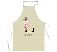 Planetee Tablier de cuisine Lysiane Lettre | Cadeau Femme pour Cuisinière Vêtement Blouse de protection Barbecue Jardinage Tablier de Travail Tâches ménagères