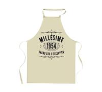 Planetee Tablier de cuisine Millesime 1954 | Cadeau anniversaire Original Humour pour Cuisinier et Cuisinière Vêtement Blouse de protection Barbecue Jardinage Tablier de Travail Tâches ménagères