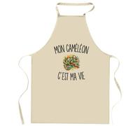 Planetee Tablier de Cuisine Mon Caméléon c’est ma vie | Coton 90 × 60 cm Cou Ajustable Nouage dans le Dos | Pâtisserie Barbecue Atelier | Cadeau Propriétaire Reptile Homme Femme Fête des Pères