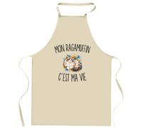 Planetee Tablier de Cuisine Mon Ragamuffin c’est ma vie | Coton 90 × 60 cm Cou Ajustable Nouage dans le Dos | Pâtisserie Barbecue Atelier | Cadeau Propriétaire Chat Homme Femme Fête des Pères