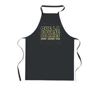 Planetee Tablier de Cuisine Noir Course de Haies soit avec toi - Cadeau Femme, Homme, Barbecue, Jardinage, Tâches ménagères