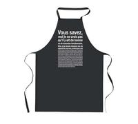 Planetee Tablier de Cuisine Noir Fonctionnaire Bonne ou de mauvaise - Cadeau Femme, Barbecue, Jardinage, Tâches ménagères
