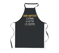 Planetee Tablier de Cuisine Noir Jean-Baptiste Homme Mythe Légende - jaune - Cadeau Homme, Barbecue, Jardinage, Tâches ménagères