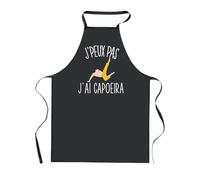 Planetee Tablier de Cuisine Noir J'peux Pas Capoeira - Cadeau Femme, Homme, Barbecue, Jardinage, Tâches ménagères