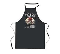 Planetee Tablier de Cuisine Noir J'peux Pas Cyclisme Vélo - Cadeau Femme, Homme, Barbecue, Jardinage, Tâches ménagères