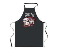 Planetee Tablier de Cuisine Noir J'peux Pas Rugby Pousser Plaquer - Cadeau Femme, Homme, Barbecue, Jardinage, Tâches ménagères